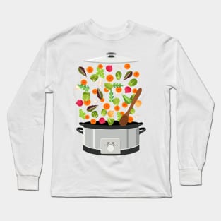 Flying Vegetable Explosion Long Sleeve T-Shirt